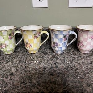 McKenzie Childs set of 4 mugs